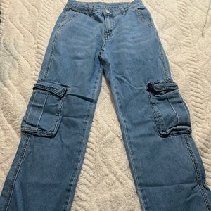 Denim cargo jeans